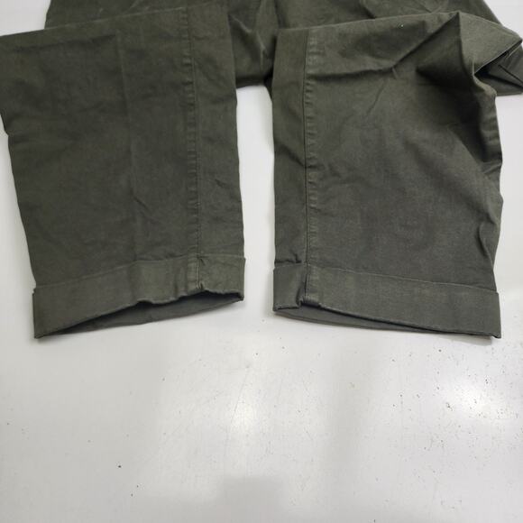 ZARA Army Green Long Cuffed Dressy Pants w/ Pockets Women's Size 4 (36) - Picture 2 of 6